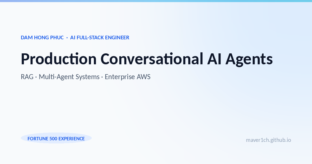 Dam Hong Phuc — AI Full-stack Engineer | Conversational AI Agents
